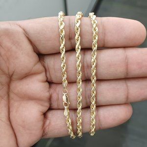 10kt real gold rope chain 20 inches